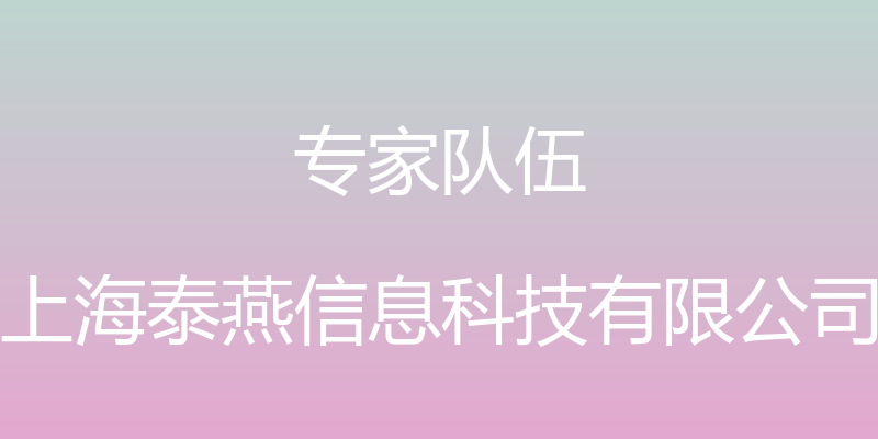 专家队伍 - 上海泰燕信息科技有限公司